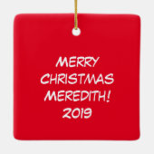 Owl Funny Kerstmis Kinder Keramisch Ornament (Achterkant)