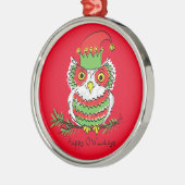 Owl Funny Kerstmis Kinder Metalen Ornament (Links)