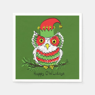 Owl Funny Kerstmis Kinder Servet