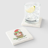 Owl Funny Kerstmis Kinder Stenen Onderzetter (Zijkant)