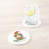 Owl Funny Kerstmis Kinder Zandsteen Onderzetter (Zijkant)