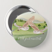 OWL GIFTS - Gepersonaliseerd Ronde Button 4,0 Cm (Voorkant /achterkant)