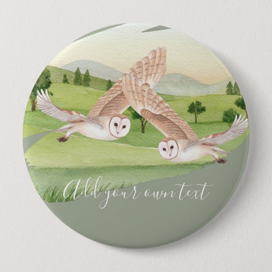OWL GIFTS - Gepersonaliseerd Ronde Button 4,0 Cm (Voorkant)