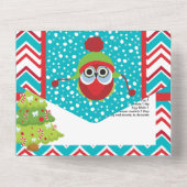 Owl gingerbrood koekje snoep in sneeuwrecept all in one uitnodiging (Achterkant)