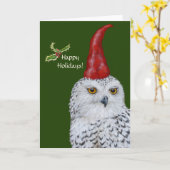Owl Gnome Folded vakantiedag Kaart (Gele Bloem)