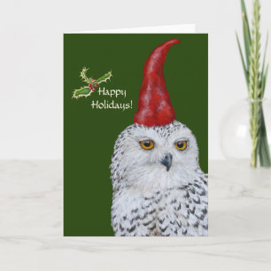 Owl Gnome Folded vakantiedag Kaart