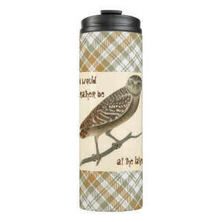 Owl Gold Green Plaid Thermal Tumbler Thermosbeker