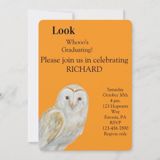 Owl Graduation Invitation (Devant)