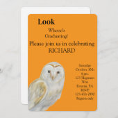Owl Graduation Invitation Aankondiging (Voorkant / Achterkant)