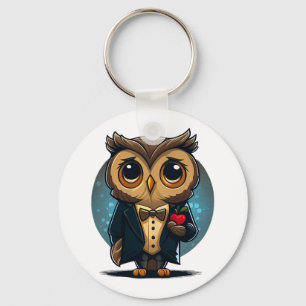 Owl Groom in Love: Perfect Valentijnsdag Gift Sleutelhanger