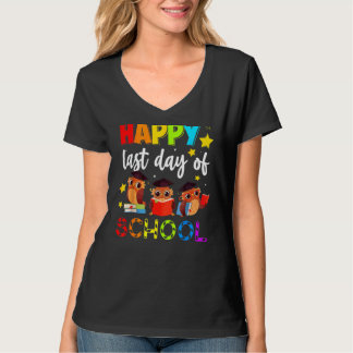 Owl Happy Last Day Of School Teacher Student T-shirt