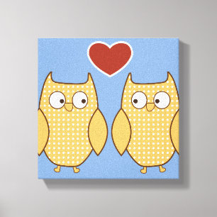 Owl hartliefde kind canvas afdruk