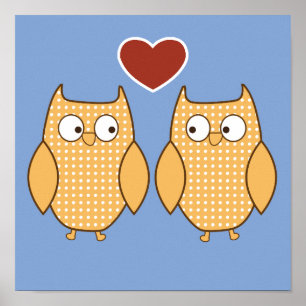 Owl hartliefde kind kamer poster