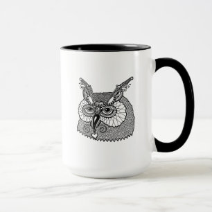 Owl Head Zendoodle Mok