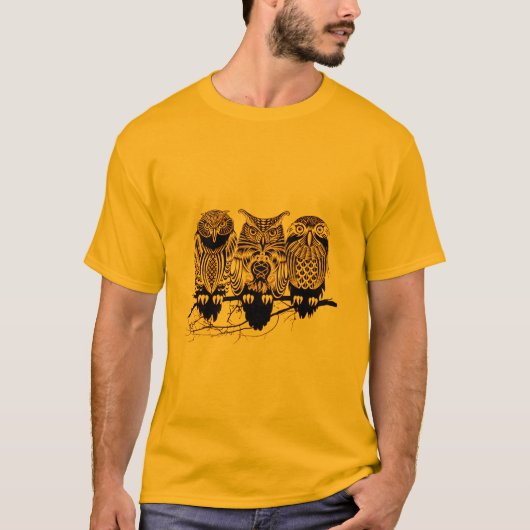 Owl het BasisT van de Mannen van de Trio Shirt (Voorkant)