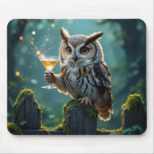 Owl Holding a Cocktail In a Mystical Forest Muismat (Voorkant)