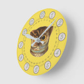 owl illustration advertence ronde klok (Hoek)