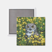 Owl in Buttercups Magneet (Voorkant / Achterkant)