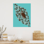 Owl in de eik poster (Keuken)