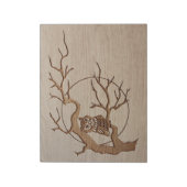 Owl in een boom gegraveerd ontwerp notitieblok (Gedraaid)