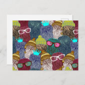 Owl in kroon briefkaart (Voorkant / Achterkant)