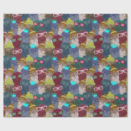 Owl in kroon cadeaupapier (Vlak)