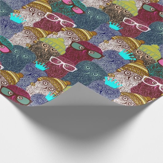 Owl in kroon cadeaupapier (Hoek)