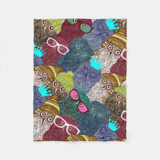 Owl in kroon fleece deken (Voorkant)