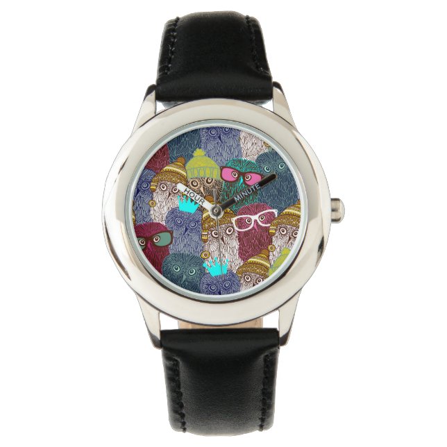 Owl in kroon horloge (Voorkant)