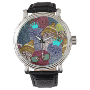 Owl in kroon horloge