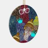 Owl in kroon keramisch ornament (Rechts)