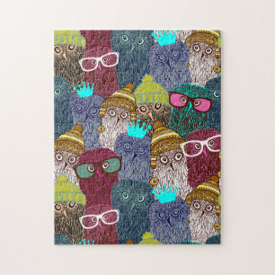 Owl in kroon legpuzzel