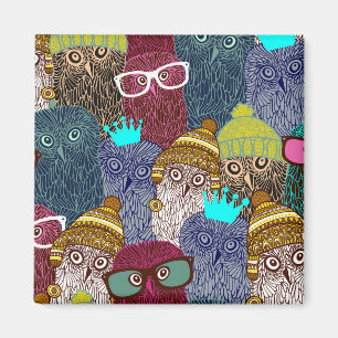 Owl in kroon magneet