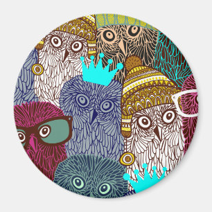 Owl in kroon magneet