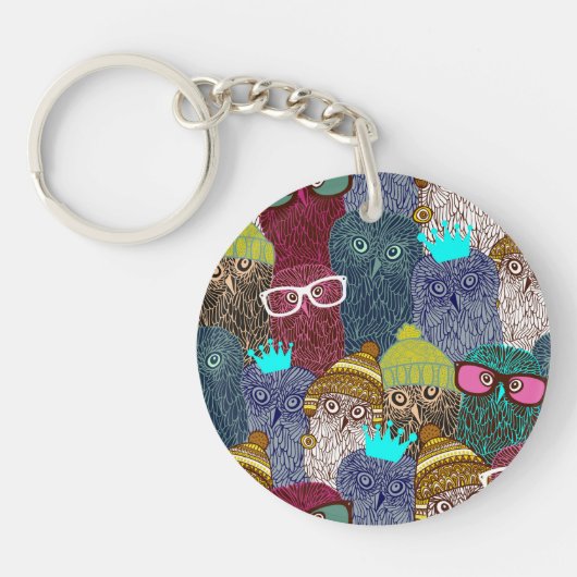 Owl in kroon sleutelhanger (Voorkant)