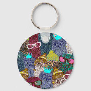 Owl in kroon sleutelhanger