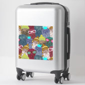 Owl in kroon sticker (Koffer)