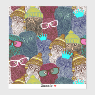 Owl in kroon sticker