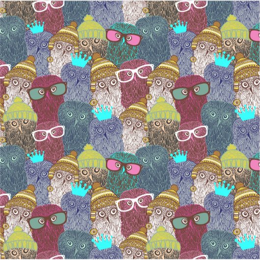 Owl in kroon sticker (Voorkant)