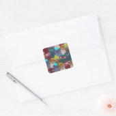 Owl in kroon vierkante sticker (Envelop)