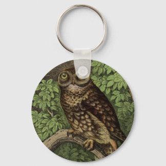 Owl in Leaves Sleutelhanger