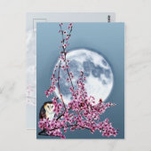 Owl in plum Tree Briefkaart (Voorkant / Achterkant)