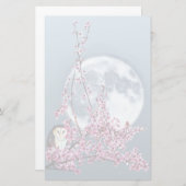 Owl in plum Tree Briefpapier (Voorkant / Achterkant)