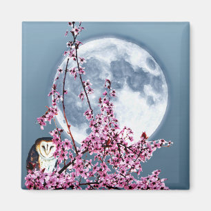 Owl in plum Tree Magneet