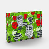 Owl in rode rozen fotoblokken (Links)