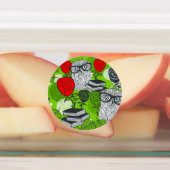 Owl in rode rozen labels (Aangebracht)