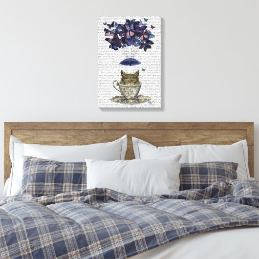 Owl in Teacup Canvas Afdruk (Insitu (Slaapkamer))