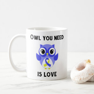 Owl je hebt liefde nodig, downsyndroom bewustzijn koffiemok