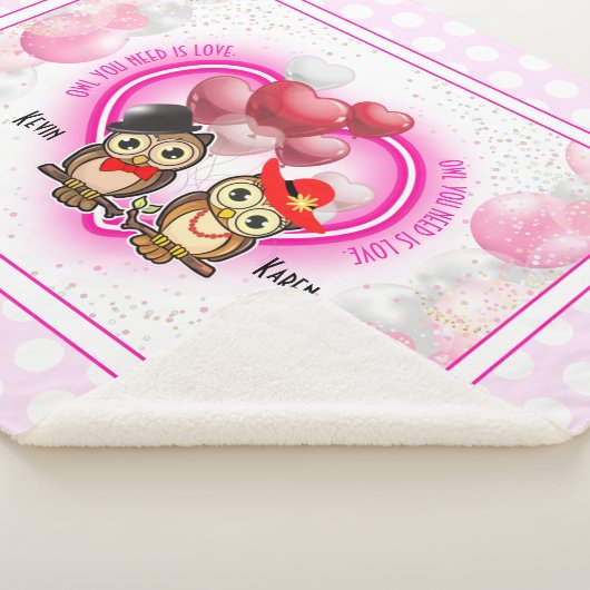 Owl je hebt liefde nodig | Kleurrijk groot Sherpa Deken (3/4)