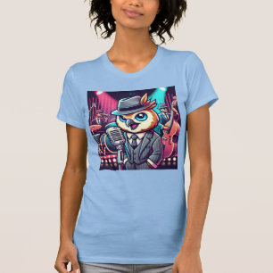 Owl Jolson, zanger van de Neon Jazz Club T-shirt